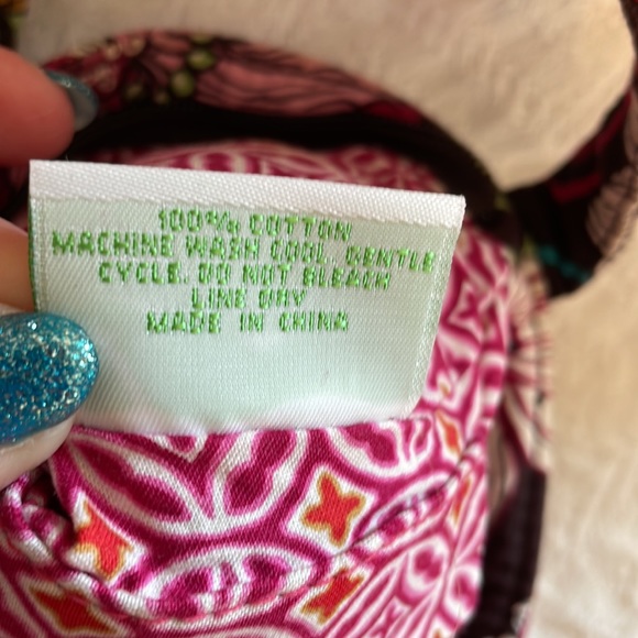 Vera Bradley Mod Pink and Brown Purse. Retired. Zipper Handbag - Picture 6 of 12